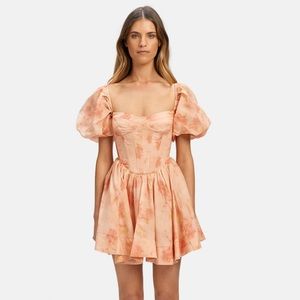 Kiah Corset Mini Dress In Orang Flrl